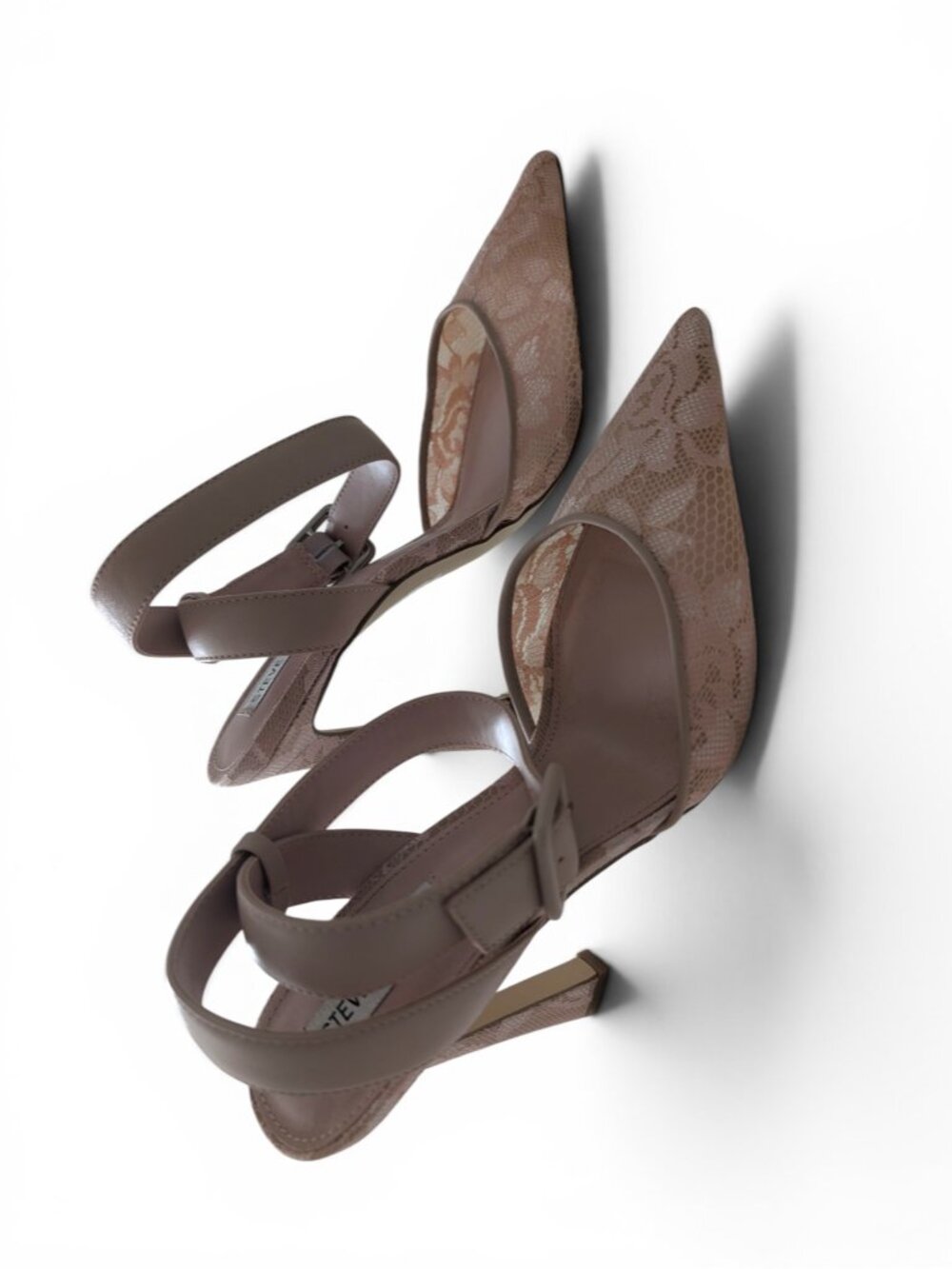 Steve Madden Lace Slingback Heels Size 9 Tan/Mauve EUC - Picture 3 of 7